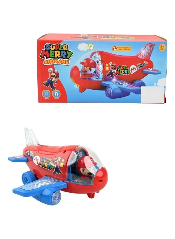 Super Merry Airplane Musical Toy for Kids with Lights and 360° Rotation